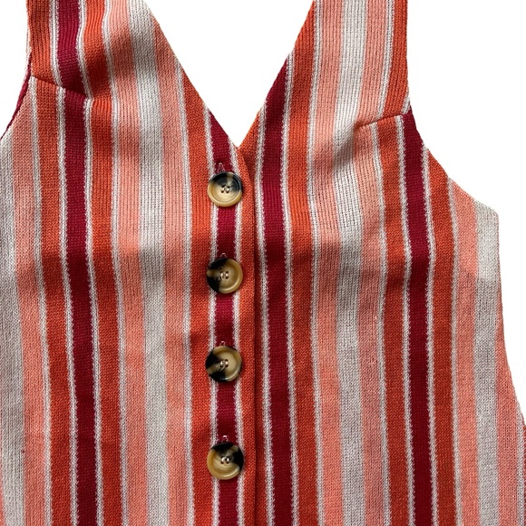 Free People Bridget Sunset Stripe Knit Tank Top size XS Orange Ivory Pink - Picture 5 of 9